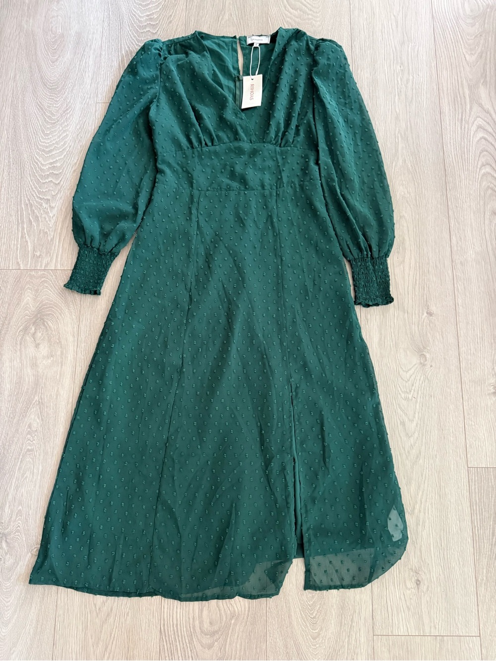 Rihoas Emerald Green Midi Dress